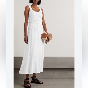 ATM Anthony Thomas Melillo White High Torsion Tank Maxi Dress | L